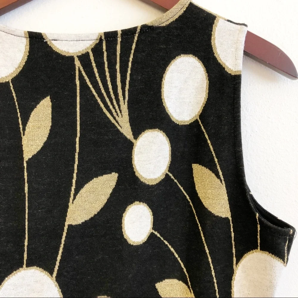 Anthropologie Black and Gold Wrap Top - Picture 11 of 17